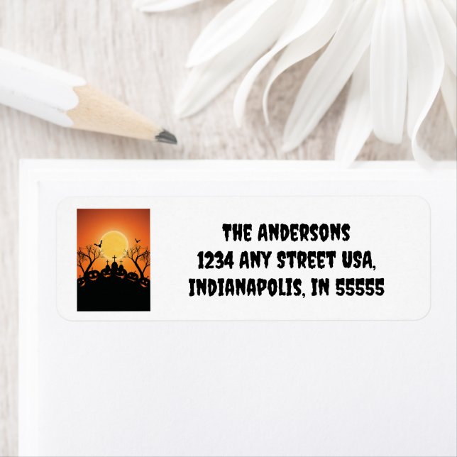 Orange Black Halloween Party Pumpkin Graveyard (Insitu)