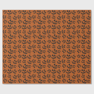 Orange & black Jack O’ Lanterns Wrapping Paper