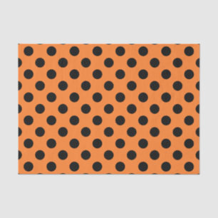 Orange & Black Large Polka Dot Tissue Paper