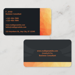 Orange & Black Modern Business Card