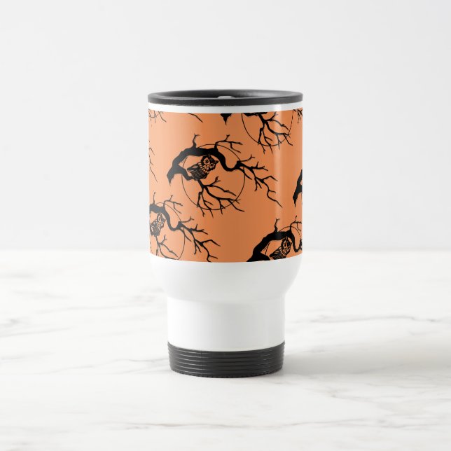 Orange & Black Owl Theme Halloween Mug (Center)