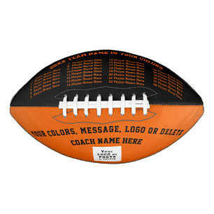 Orange Black, Personalised Football, Coach, Player American Football