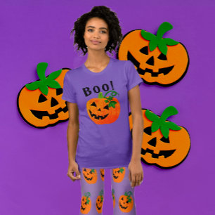 Orange Black Personalised Jack O Lantern Boo T-Shirt