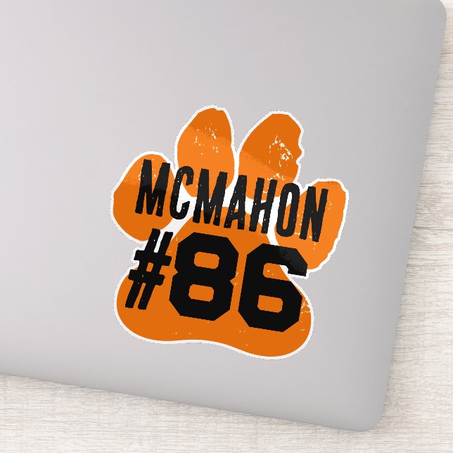 Orange & Black Player Number Pawprint (Detail)