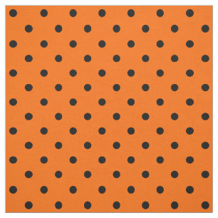 Orange/Black Polka Dots Fabric