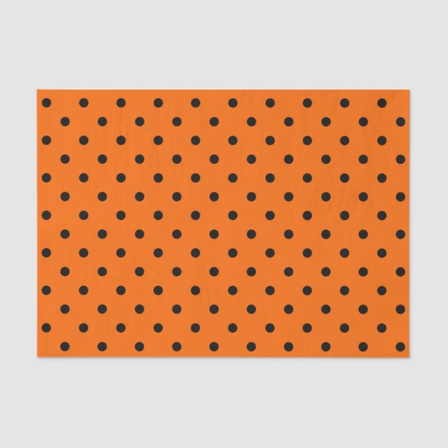 Orange/Black Polka Dots Tissue Paper (Front)