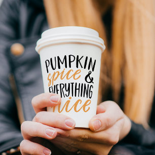 Orange & Black Pumpkin Spice Thanksgiving Quote Paper Cups