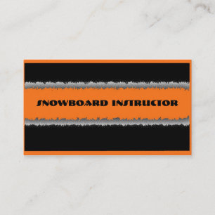 Orange black snowboard instructor custom cards