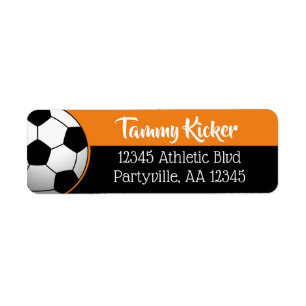 Orange & Black Soccer Address