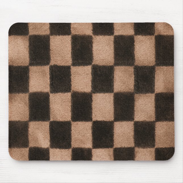 Orange Black Squares Mouse Mat (Front)