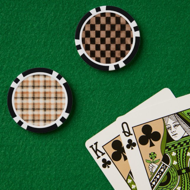 Orange Black Squares   Poker Chips (Poker Table (Double))