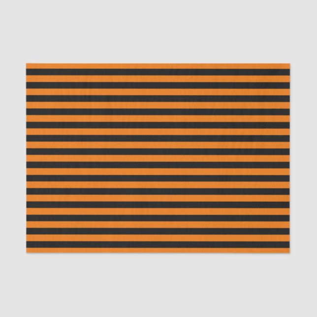 Orange & Black Striped Tissue Papers Paper (Front)