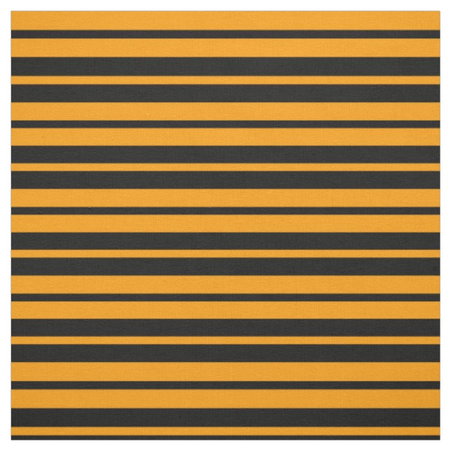 Orange Black Stripes Pattern Design Fabric (Swatch)