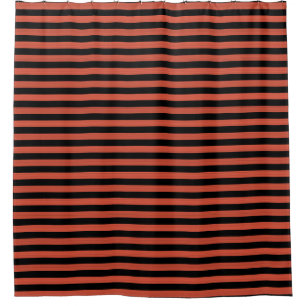 Orange Black Stripes Seamless Pattern Shower Curtain