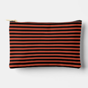 Orange Black Stripes Seamless Pattern Small Accessory Pouch