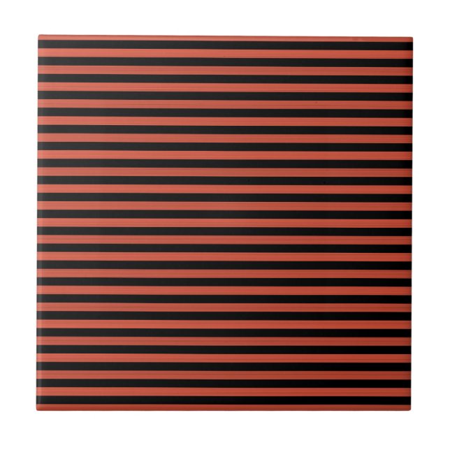 Orange Black Stripes Seamless Pattern Tile (Front)