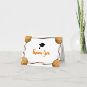 Orange & Black Thank You Graduation Card