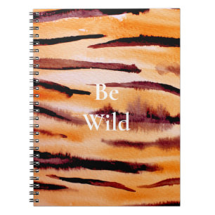 Orange Black Tiger Animal Print Notebook