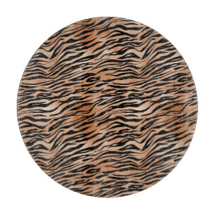 Orange Black Tiger Print Cutting Board