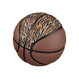 Orange Black Tiger Print Mini Basketball