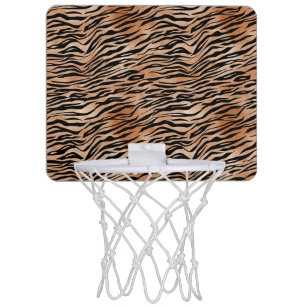 Orange Black Tiger Print Mini Basketball Hoop