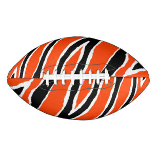 Orange & Black Tiger Strip Design American Football
