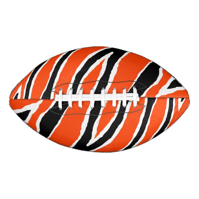 Orange & Black Tiger Strip Design American Football (Front)