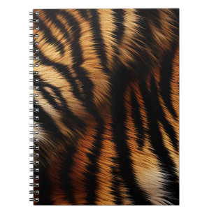 Orange Black Tiger Stripes Animal Print Notebook