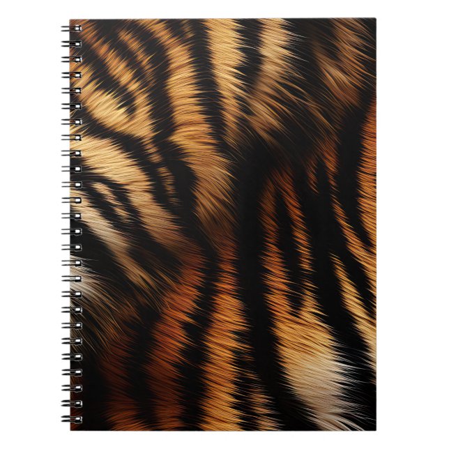 Orange Black Tiger Stripes Animal Print Notebook (Front)