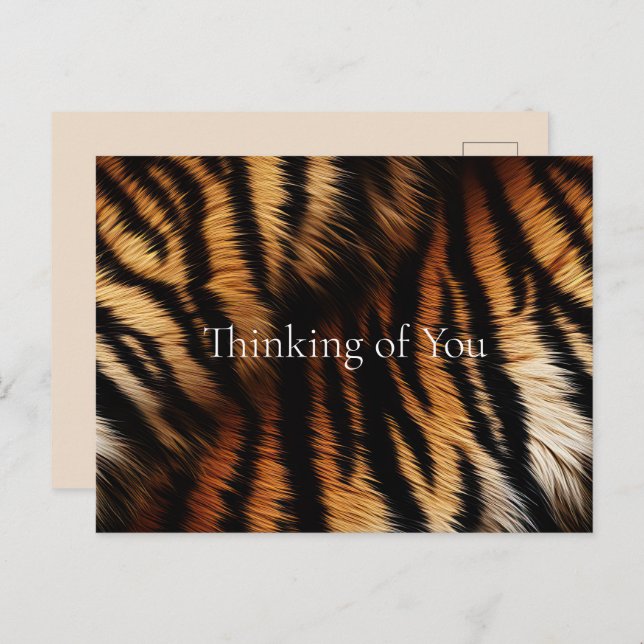 Orange Black Tiger Stripes Animal Print Postcard (Front/Back)