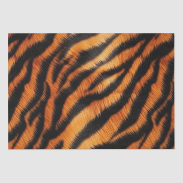 Orange Black Tiger Stripes  Tissue Paper (Front)