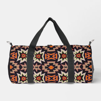 Orange Black Tribal SouthWestern Pattern Duffle Bag