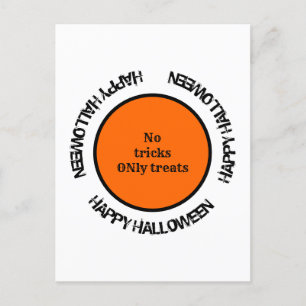 Orange Black Typography Modern Happy Halloween Postcard