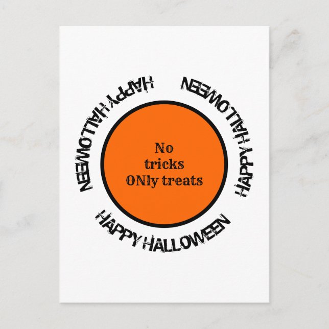 Orange Black Typography Modern Happy Halloween Postcard (Front)
