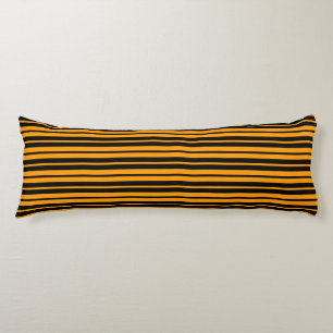 Orange Black Vertical Stripes Pattern Design Body Cushion