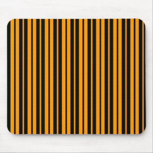 Orange Black Vertical Stripes Pattern Design Mouse Mat
