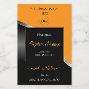 Orange Black Wavy Silver with Logo Product Labels