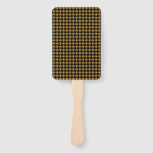 Orange Black Weave Pattern Hand Fan