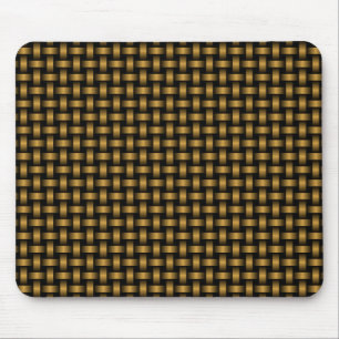 Orange Black Weave Pattern Mouse Mat