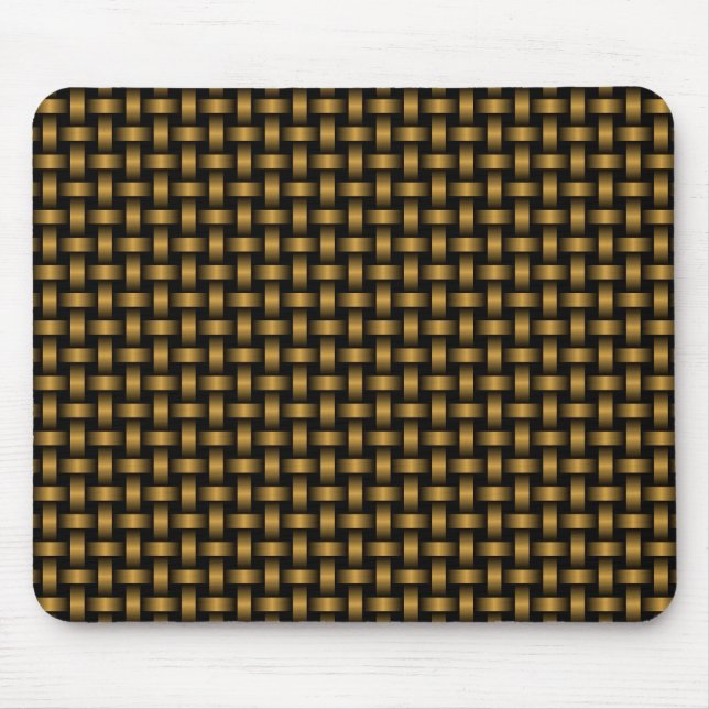 Orange Black Weave Pattern Mouse Mat (Front)