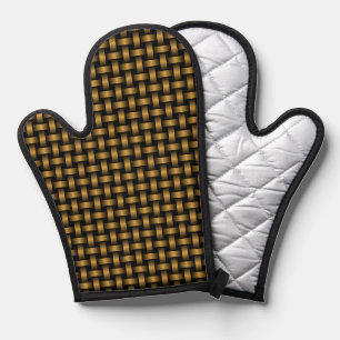 Orange Black Weave Pattern Oven Mitt