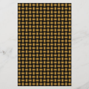 Orange Black Weave Pattern Stationery