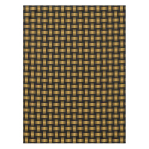 Orange Black Weave Pattern Tablecloth