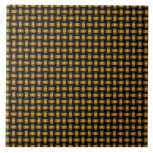 Orange Black Weave Pattern Tile (Front)