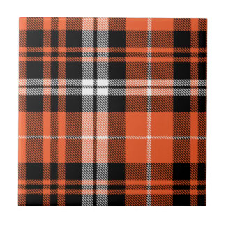 Orange Black White Buffalo Plaid Rustic Farmhouse  Tile