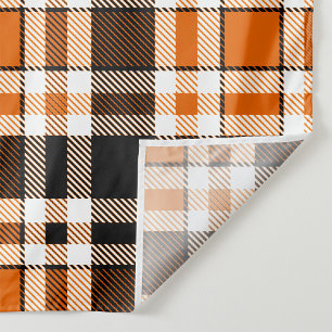 Orange Black White Flannel Tartan Pattern Design  Tapestry