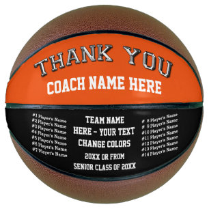 Orange Black White Personalised Basketballs