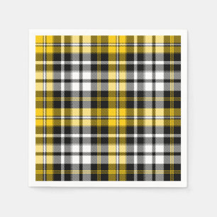 Orange Black White Plaid Tartan Pattern Design  Napkin