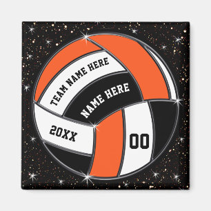 Orange, Black, White, Volleyball Goodies, Magnet