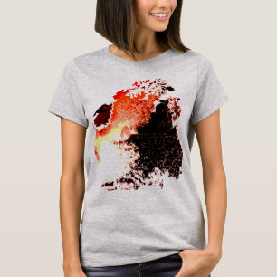 Orange Black Yellow Airbrush Paint Splashes Design T-Shirt